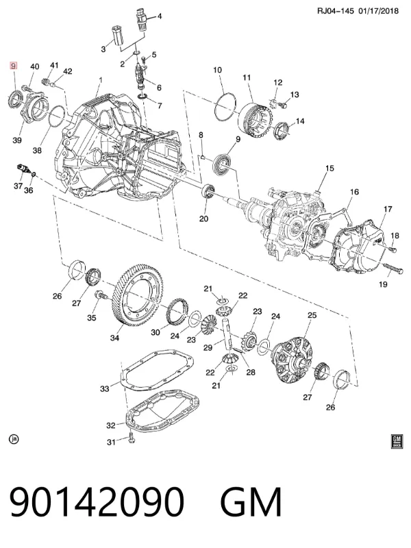 Łożysko wału sprzęgłowego skrzyni biegów 90142090 General Motors