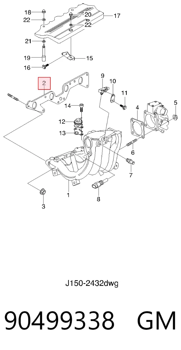 Uszczelka kolektora ssącego Opel Omega A