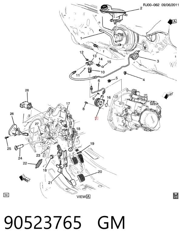 Cylinder roboczy sprzęgła (wysprzęglik) w komplecie z łożyskiem wyciskowym 90523765 General Motors