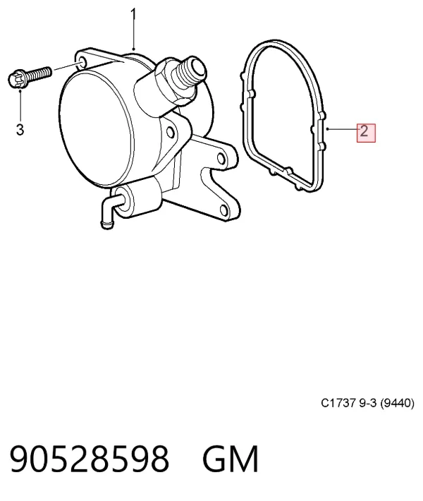 Uszczelka pompy próżniowej 90528598 Peugeot/Citroen