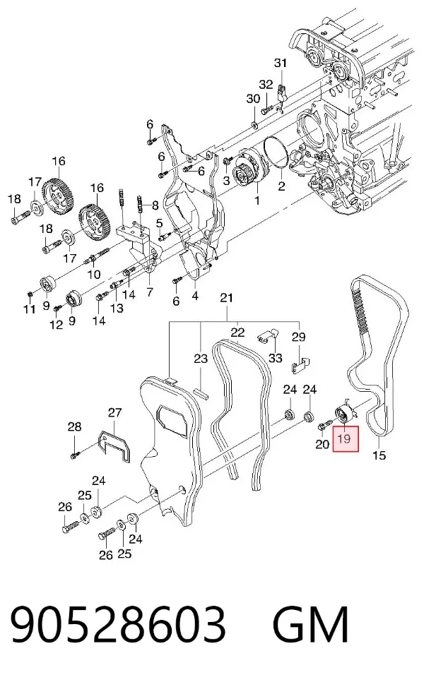Rolka napinacza paska rozrządu 90528603 General Motors