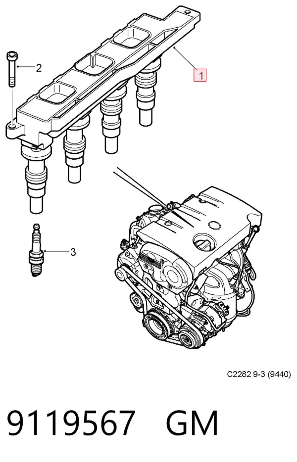Cewka zapłonowa 9119567 General Motors