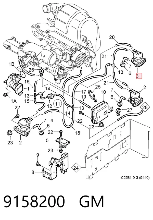 Zawór elektromagnetyczny regulacji klapy EGR 9158200 General Motors