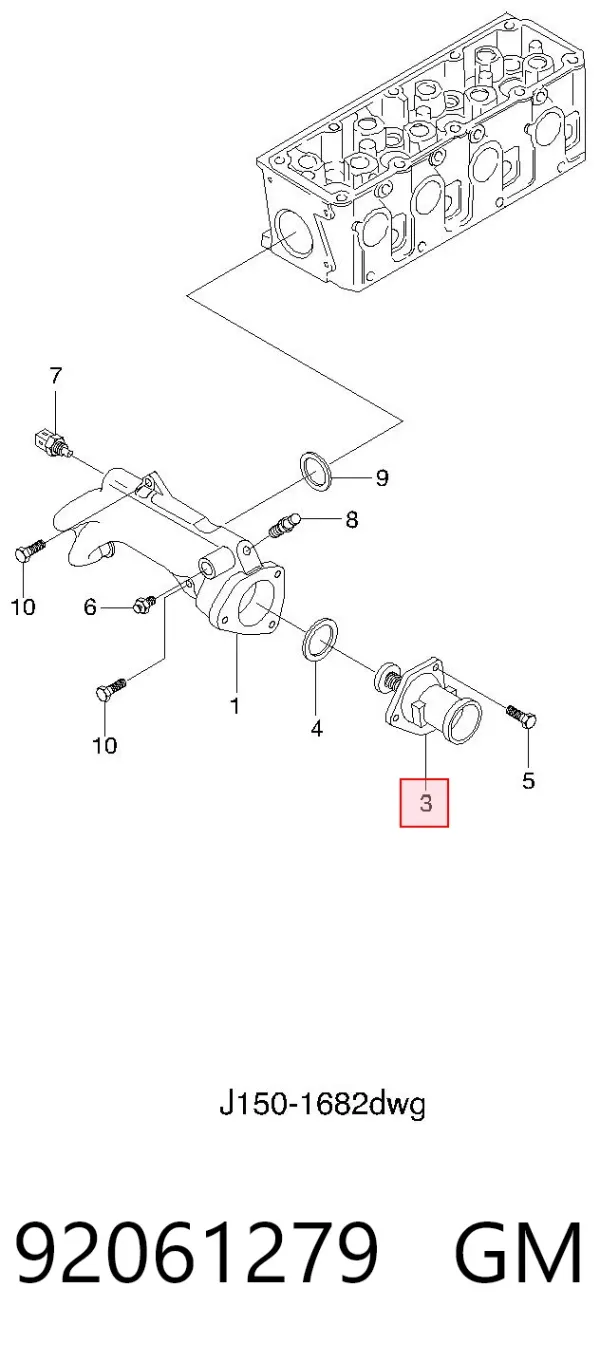 Termostat 92061279 General Motors