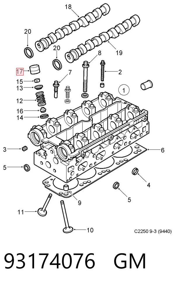 Kompensator hydrauliczny (popychacz hydrauliczny), popychacz zaworu 93174076 General Motors