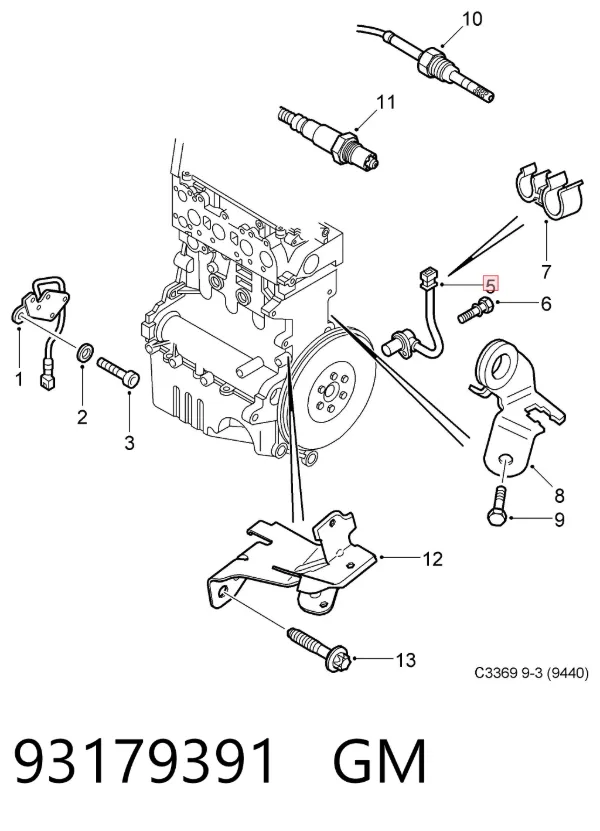 Czujnik położenia wału korbowego 93179391 General Motors