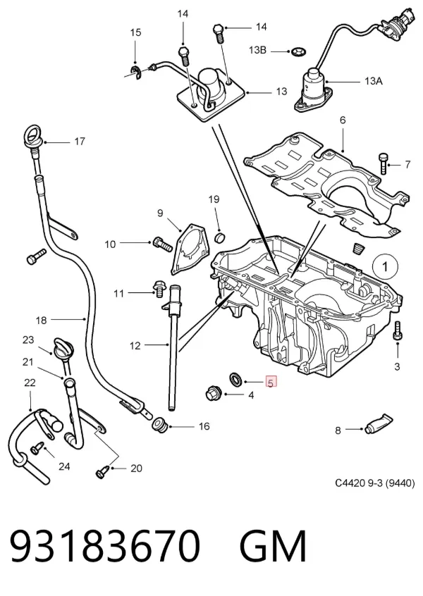 Uszczelka korka miski olejowej 93183670 General Motors