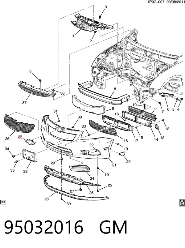 Emblemat na atrapę chłodnicy 95032016 General Motors