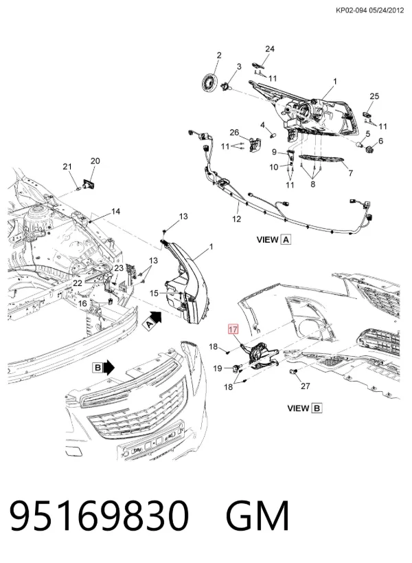 Lampa przeciwmgielna lewa 95169830 General Motors