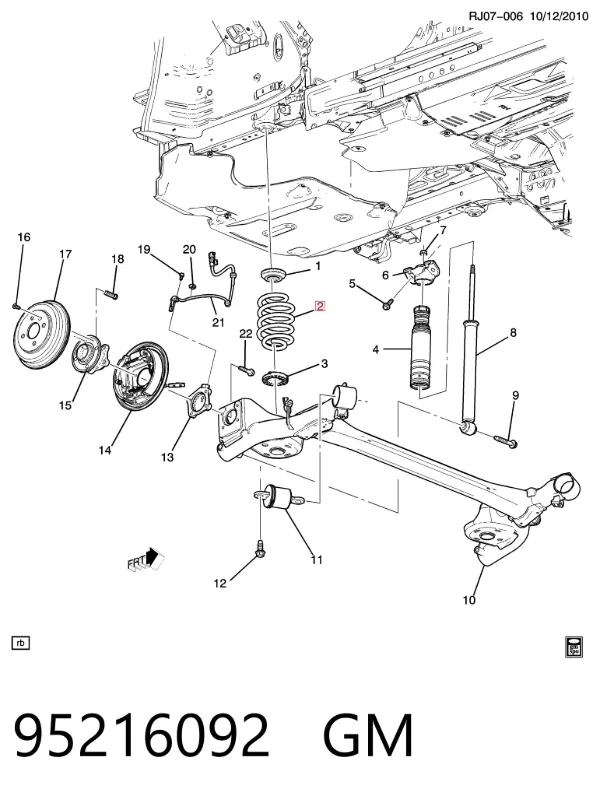 Sprężyna tylna 95216092 General Motors