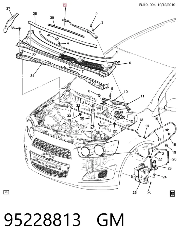 Ramię wycieraczki szyby przedniej Chevrolet Aveo III