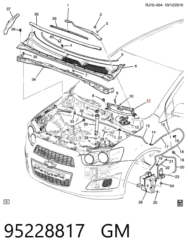 Mechanizm wycieraczek 95228817 General Motors