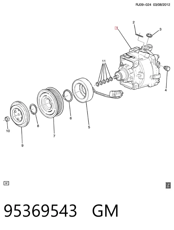 Sprężarka klimatyzacji 95369543 General Motors