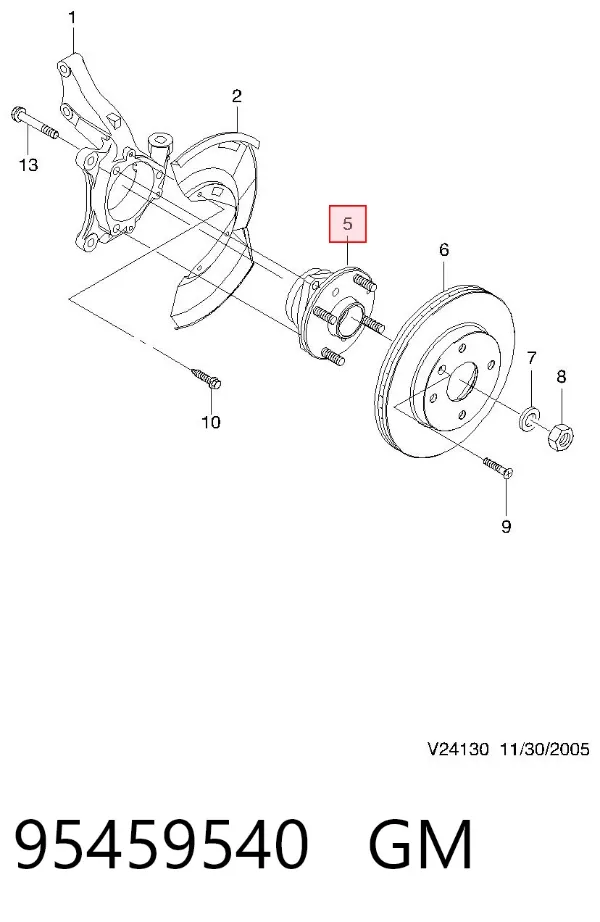 Piasta przednia 95459540 General Motors