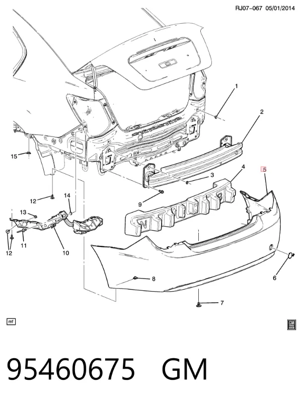 Zderzak tylny 95460675 General Motors