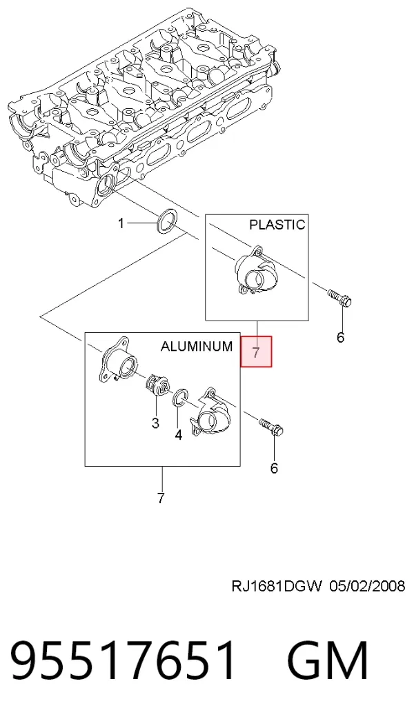 Termostat 95517651 General Motors