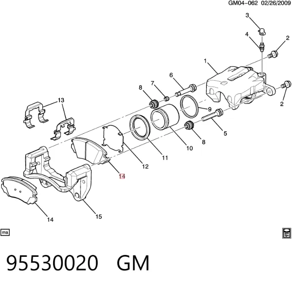 Klocki hamulcowe przednie tarczowe 95530020 General Motors
