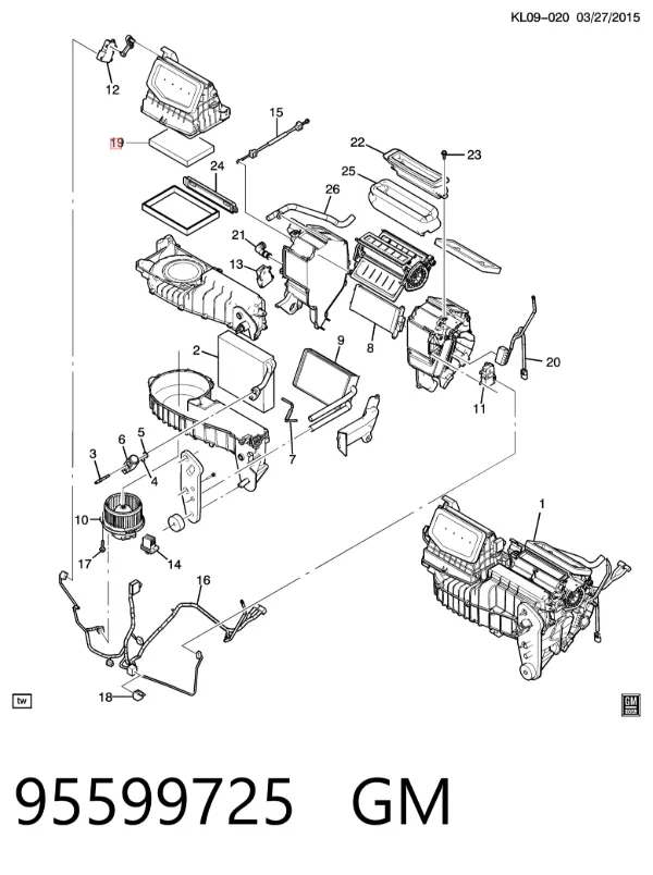 Filtr kabiny 95599725 General Motors