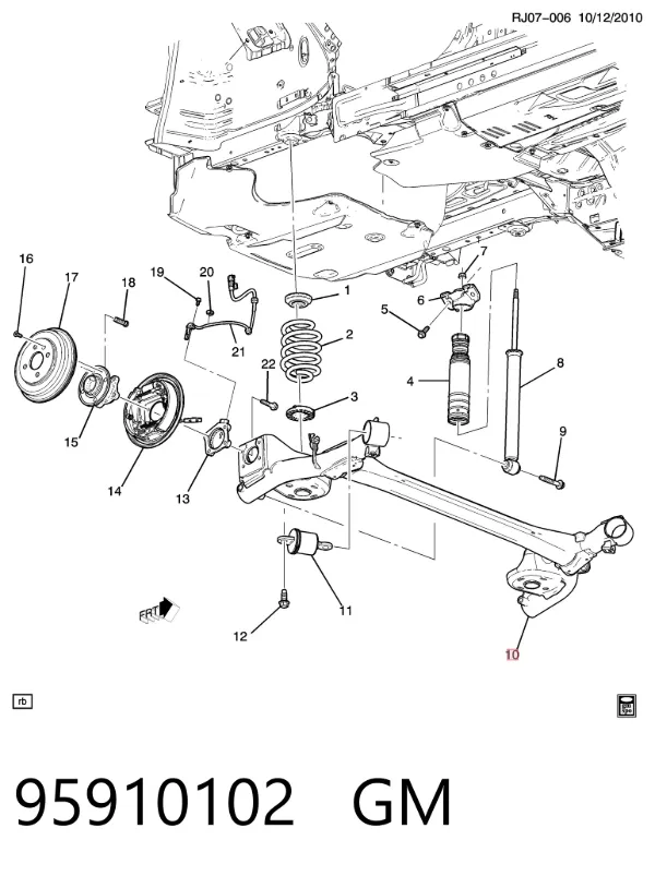 Korpus osi tylnej Chevrolet Aveo III