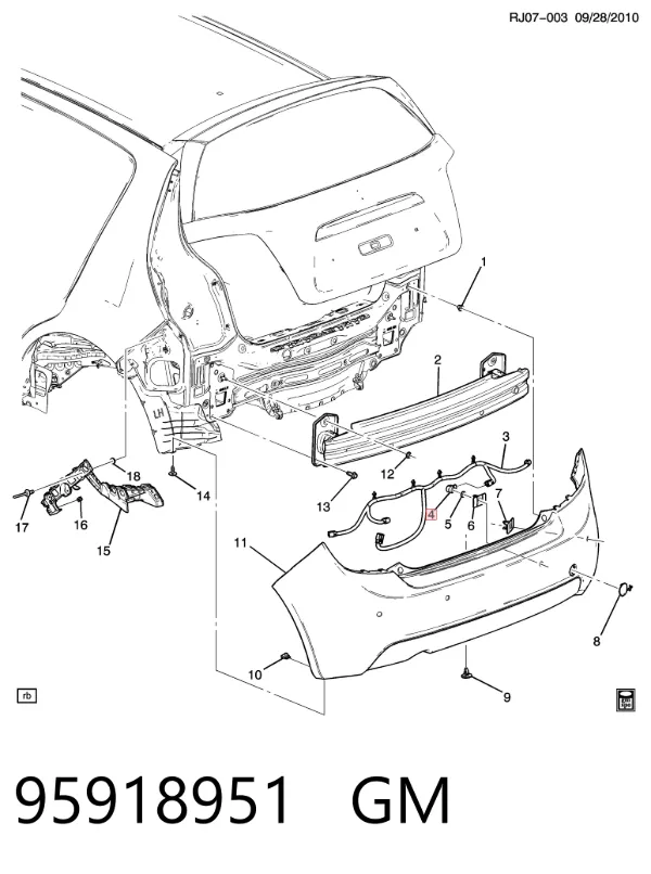 Czujnik parkowania tylny 95918951 General Motors