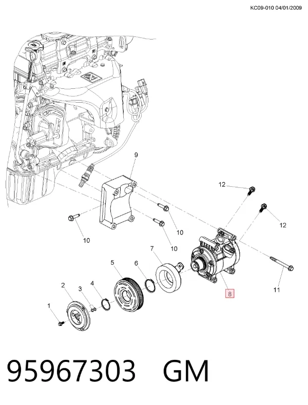 Sprężarka klimatyzacji 95967303 General Motors