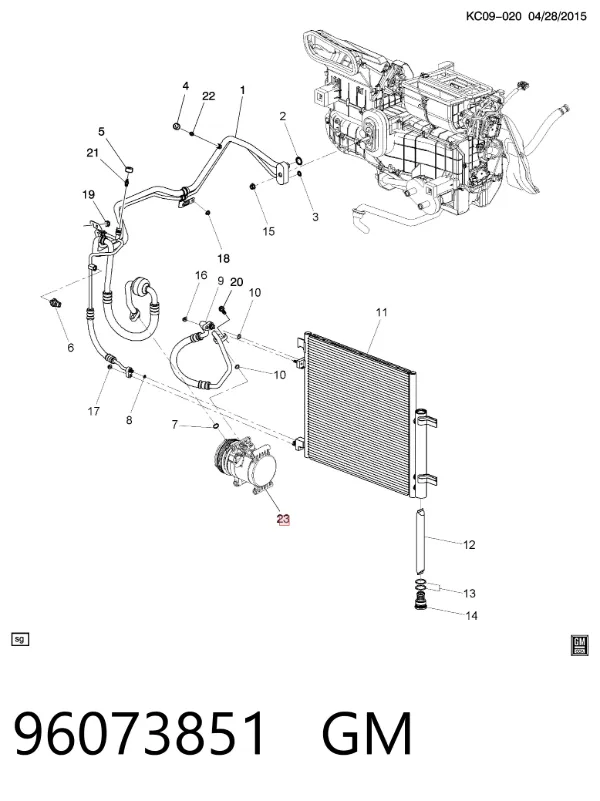 Sprężarka klimatyzacji 96073851 General Motors