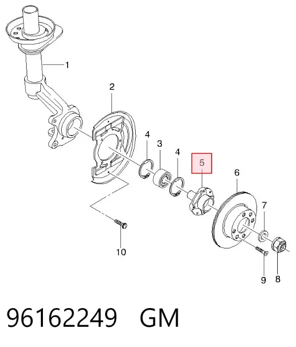 Piasta przednia 96162249 General Motors