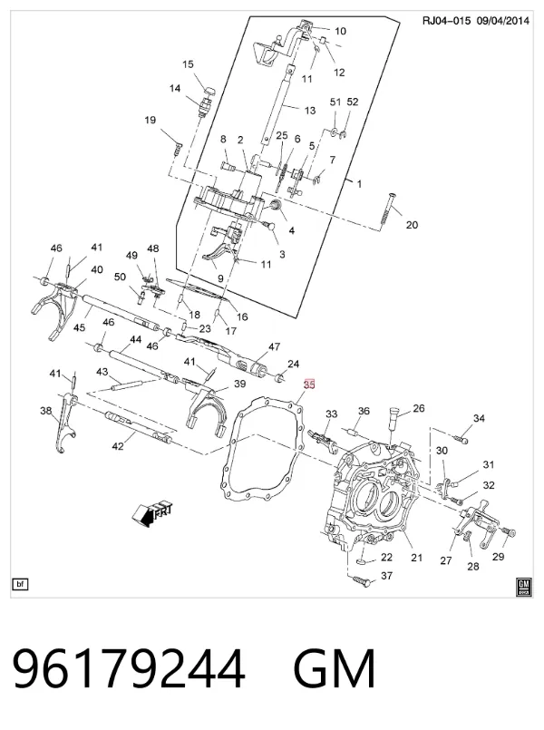 Uszczelka pokrywy skrzyni biegów 96179244 General Motors