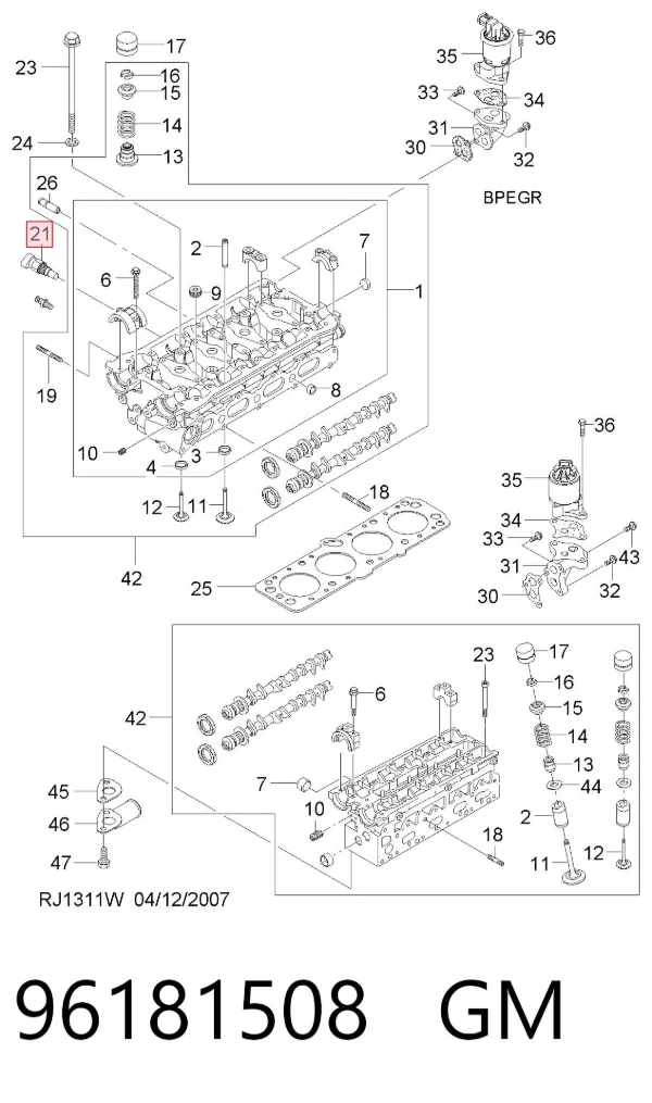 Czujnik temperatury płynu chłodzącego 96181508 General Motors