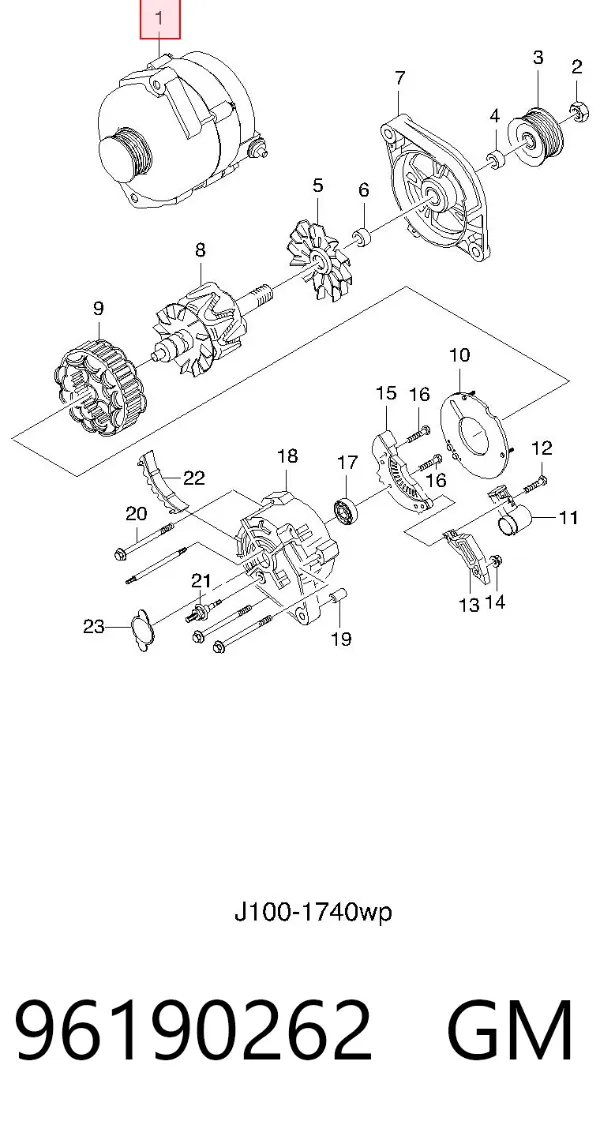 Alternator 96190262 General Motors