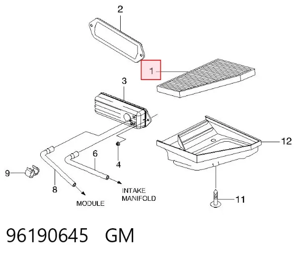 Filtr kabiny 96190645 General Motors