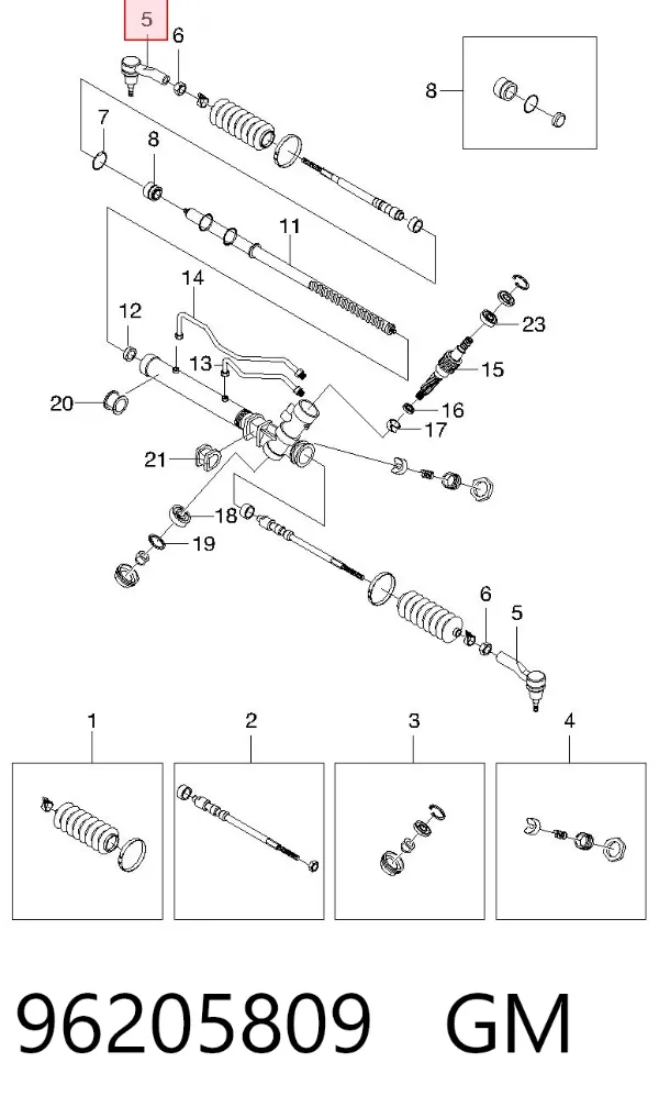 Końcówka drążka kierowniczego zewnętrzna 96205809 General Motors