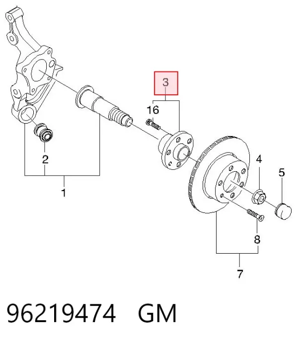 Piasta tylna 96219474 General Motors