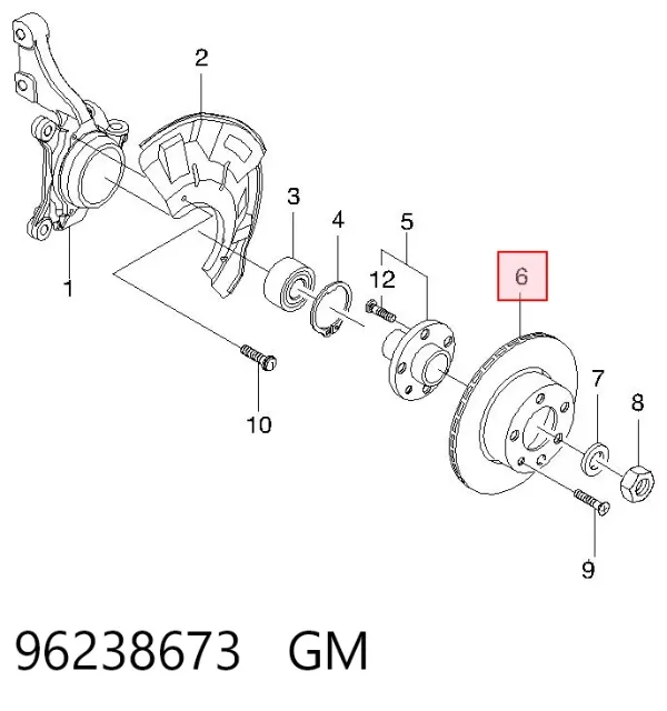 Tarcza hamulcowa przednia 96238673 General Motors