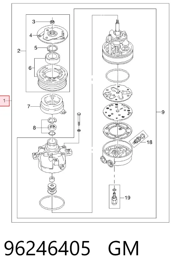 Sprężarka klimatyzacji 96246405 General Motors