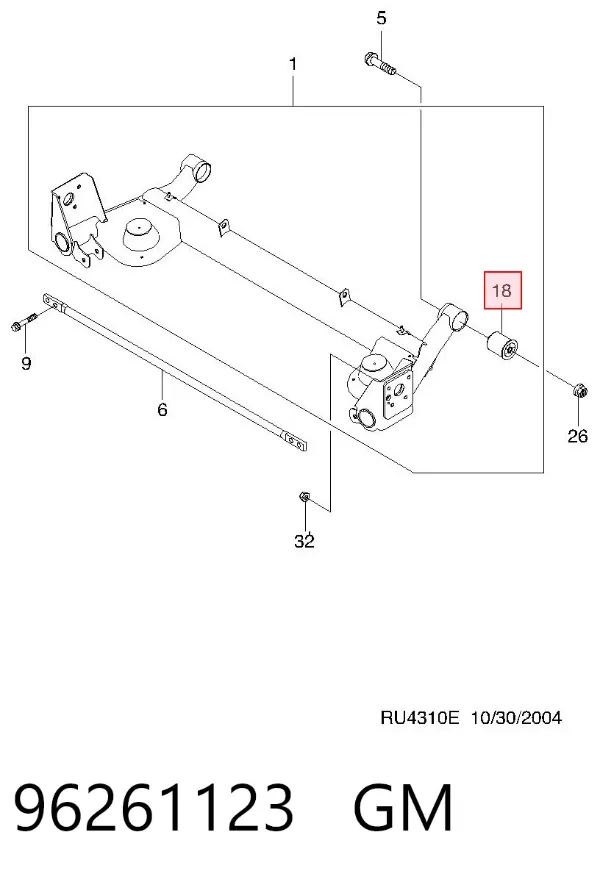Silentblock tylnej belki 96261123 General Motors