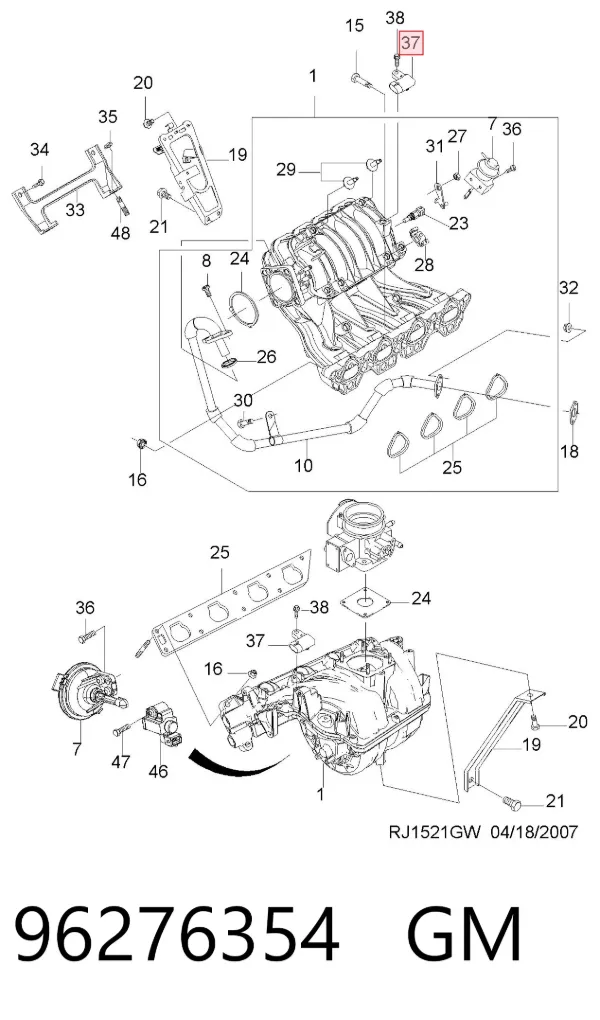 Czujnik ciśnienia w kolektorze ssącym, MAP 96276354 General Motors