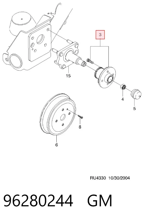 Piasta tylna 96280244 General Motors