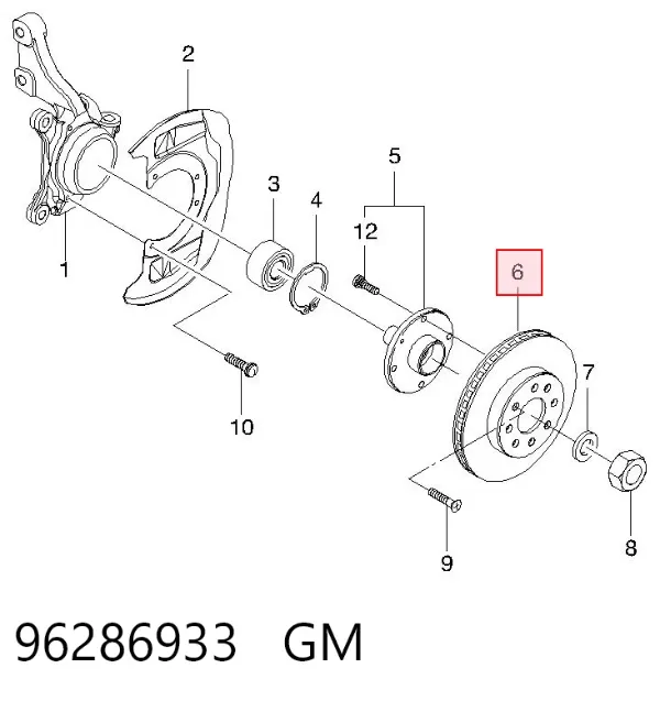 Tarcza hamulcowa przednia 96286933 General Motors