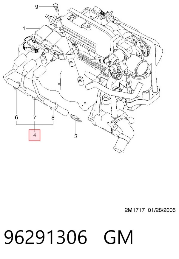 Zestaw przewodów wysokiego napięcia 96291306 General Motors