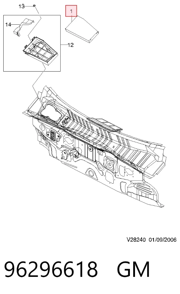 Filtr kabiny 96296618 General Motors