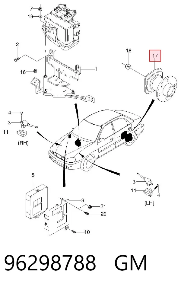 Piasta tylna 96298788 General Motors