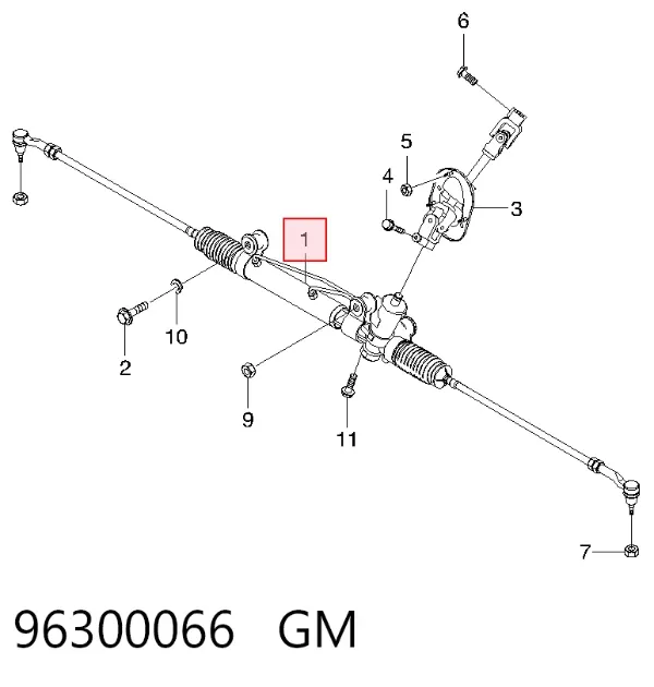 Listwa kierownicza (maglownica) 96300066 General Motors