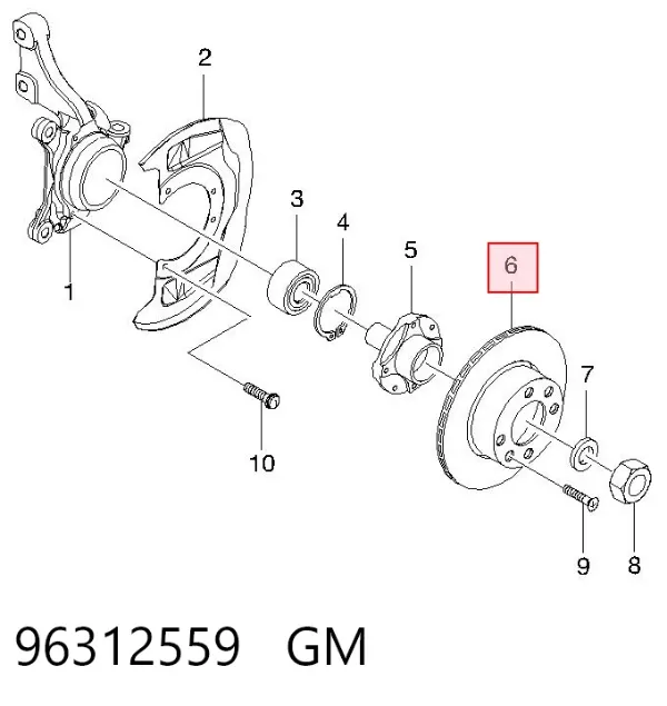 Tarcza hamulcowa przednia 96312559 General Motors