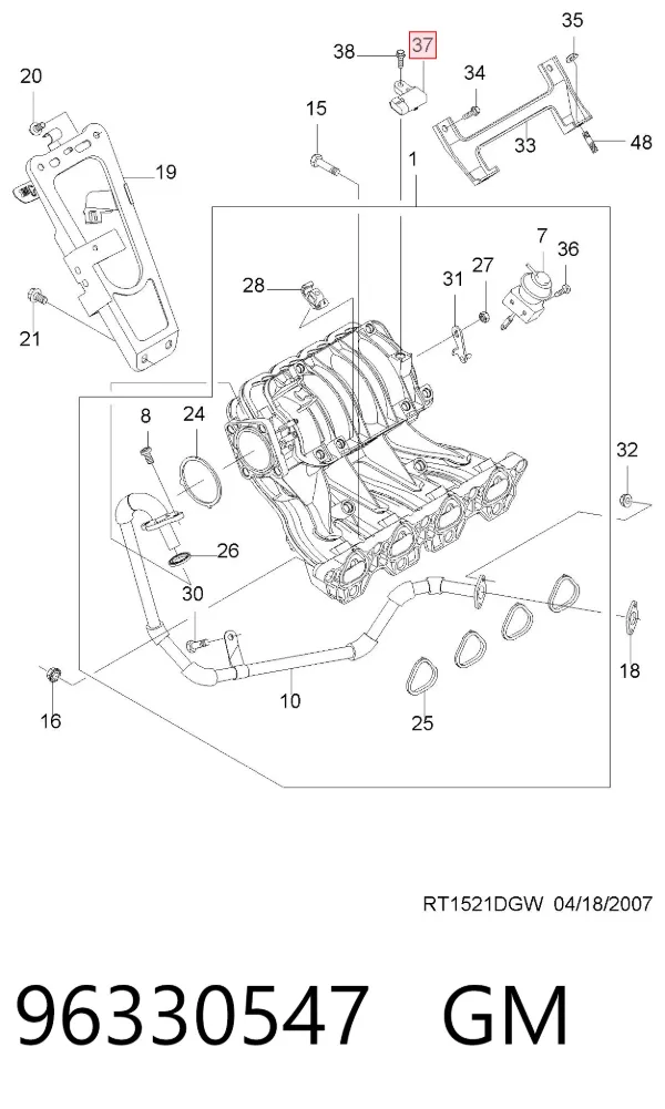 Czujnik ciśnienia w kolektorze ssącym, MAP 96330547 General Motors