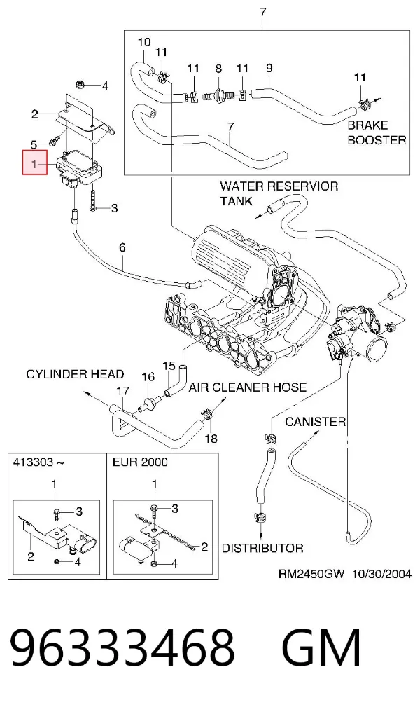 Czujnik ciśnienia w kolektorze ssącym, MAP 96333468 General Motors