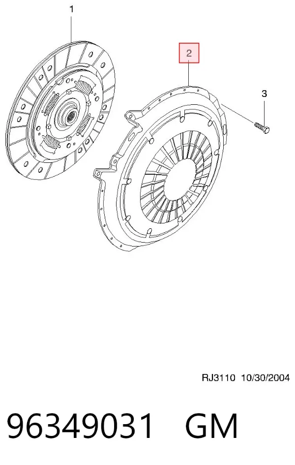 Docisk sprzęgła 96349031 General Motors