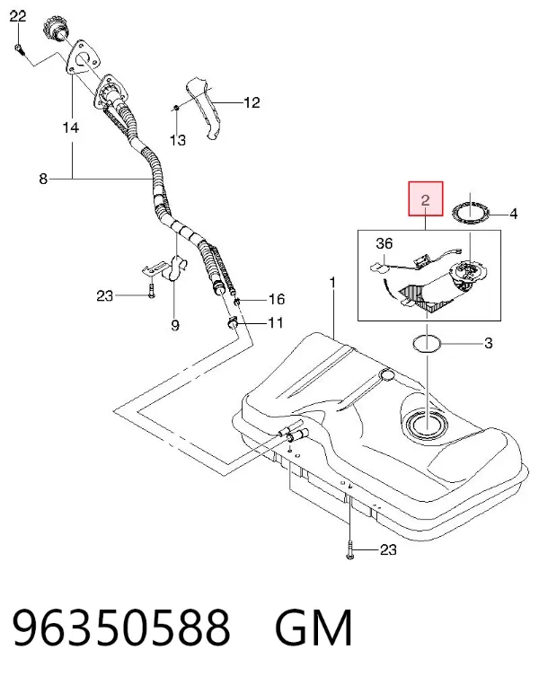 Moduł pompy paliwowej z czujnikiem poziomu paliwa 96350588 General Motors