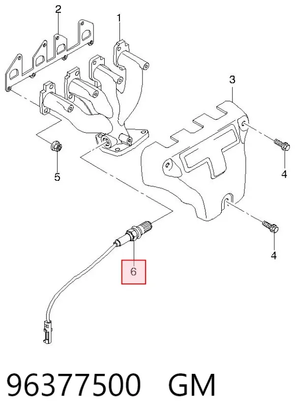 Sonda lambda, czujnik tlenu 96377500 General Motors