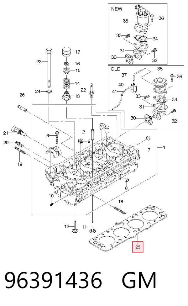 Uszczelka głowicy cylindrów 96391436 General Motors